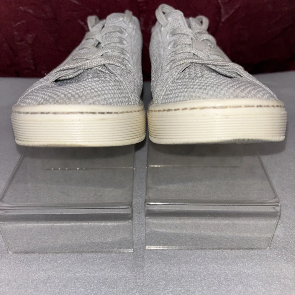 Sofft Somers Grey Knit Sock Leather Comfort Lace Up Sneakers Women's Size 7M EUC